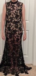 Beautiful black lace zip gown